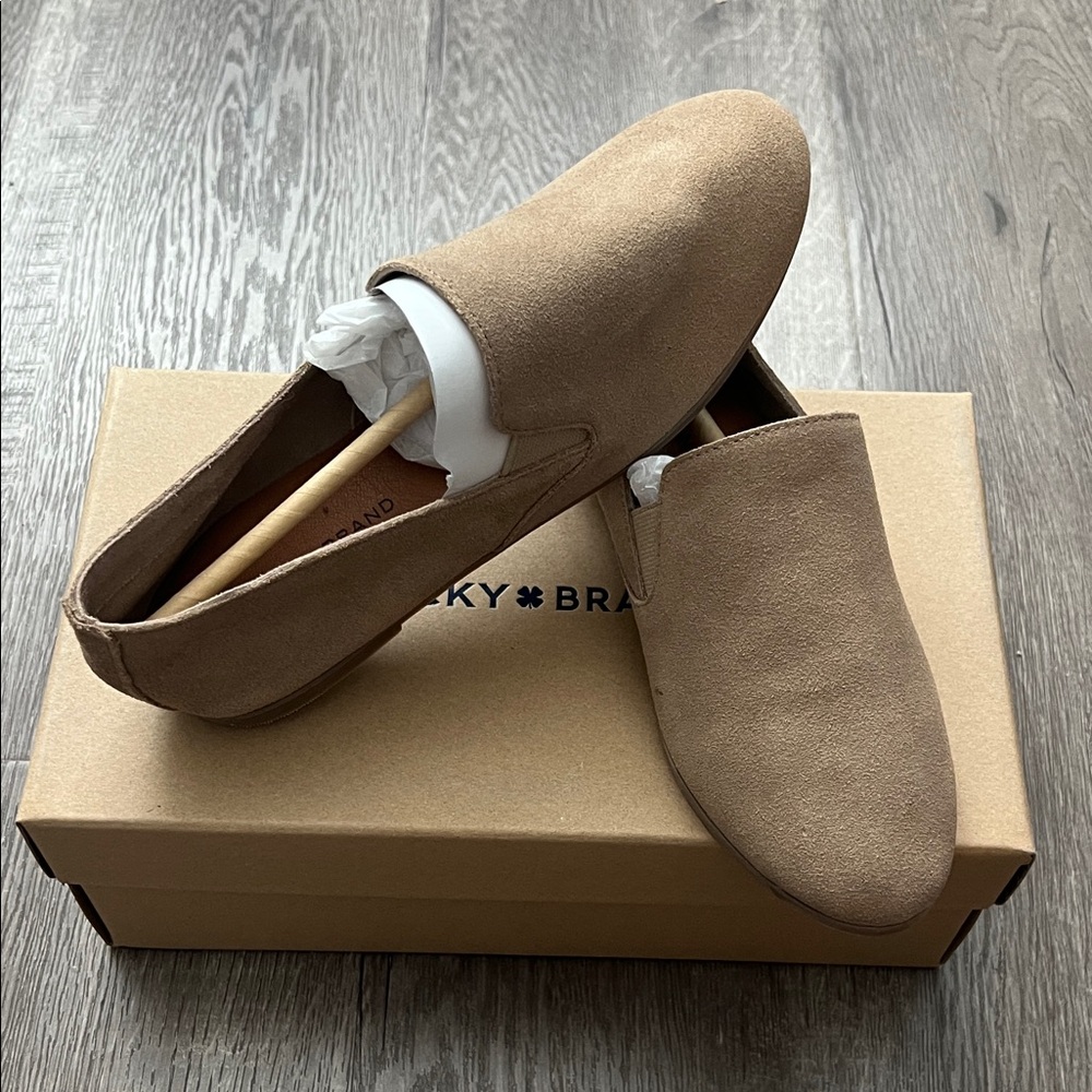 Lucky Brand Beige Suede Slip-On Shoes